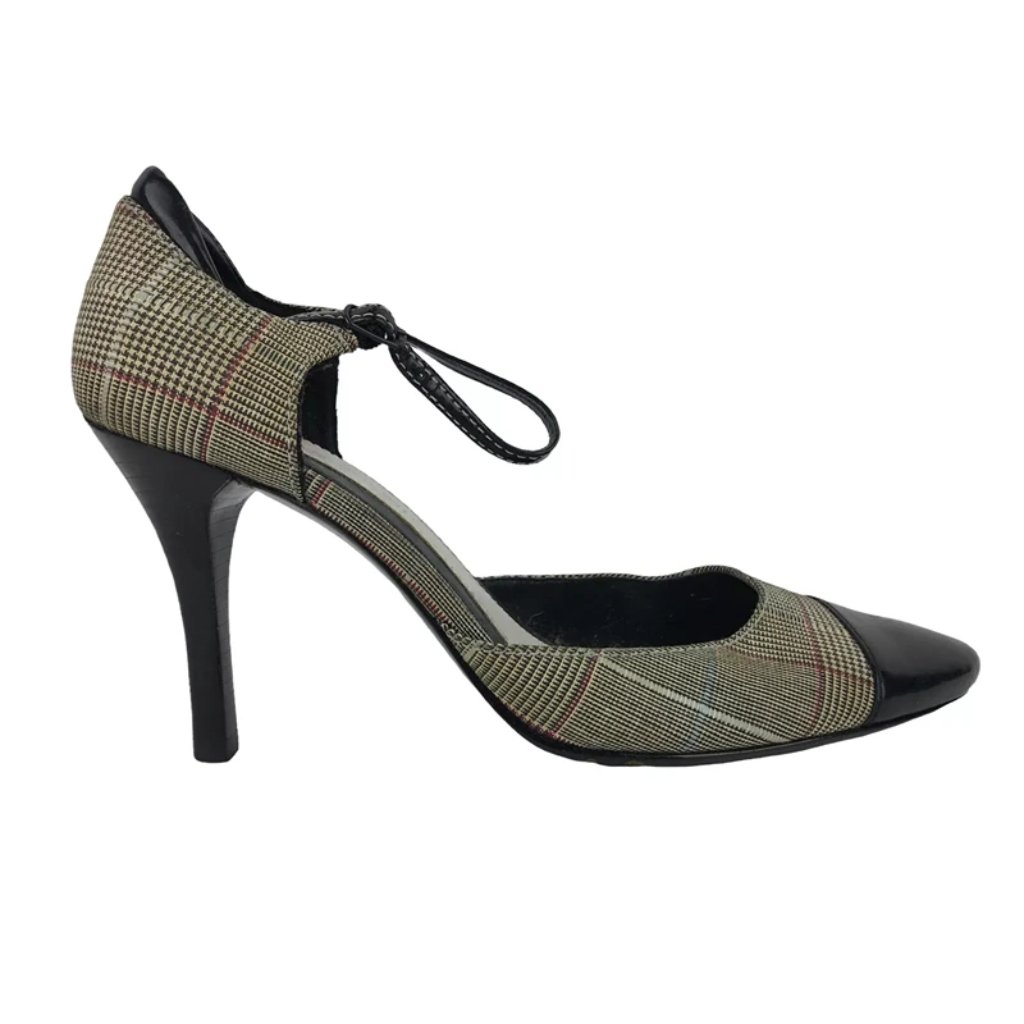 Enzo Angiolini Womens Beige Ankle Strap Round Toe Pump Stiletto Heels Size 5.5 M